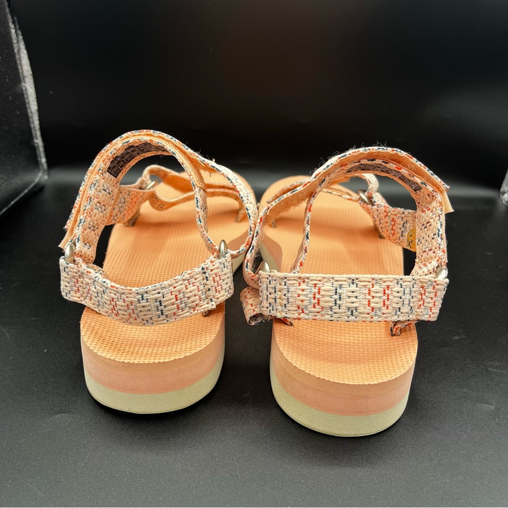 Teva Chacha Tropical Peach Midform Wedges Sandals Womens Size 9 - Picture 12 of 15